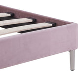 vidaXL Bedframe met LED stof blauw 160x200 cm