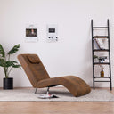 vidaXL Chaise Lounge with Cushion Faux Suede Brown