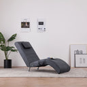 vidaXL Massage chaise longue met kussen kunstsuède bruin