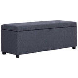 vidaXL Bankje met opbergvak 116 cm polyester lichtgrijs
