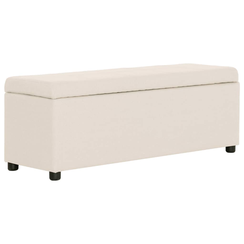 vidaXL Bankje met opbergvak 116 cm polyester lichtgrijs