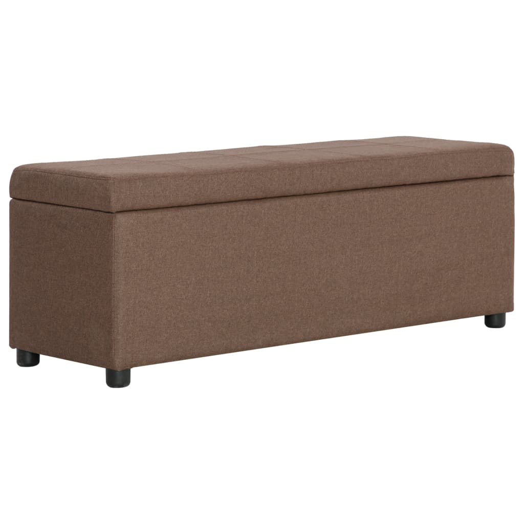vidaXL Bankje met opbergvak 116 cm polyester lichtgrijs