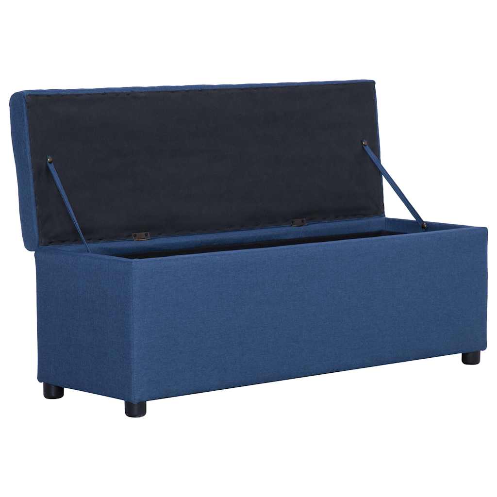 vidaXL Bankje met opbergvak 116 cm polyester lichtgrijs