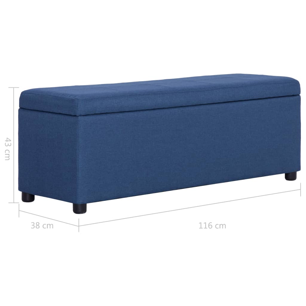 vidaXL Bankje met opbergvak 116 cm polyester lichtgrijs