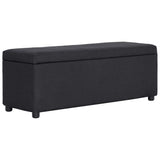vidaXL Bankje met opbergvak 116 cm polyester lichtgrijs