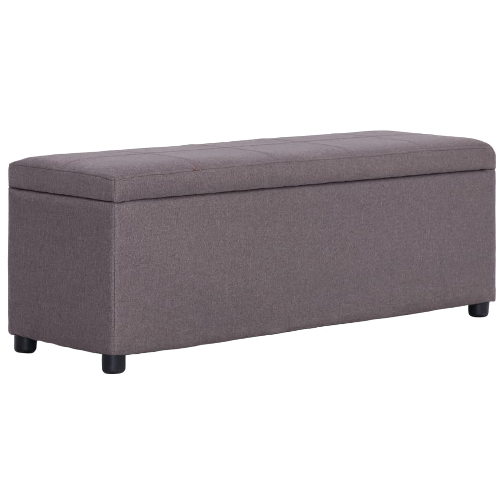 vidaXL Bankje met opbergvak 116 cm polyester lichtgrijs
