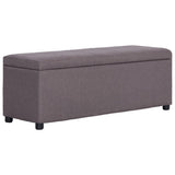 vidaXL Bankje met opbergvak 116 cm polyester lichtgrijs
