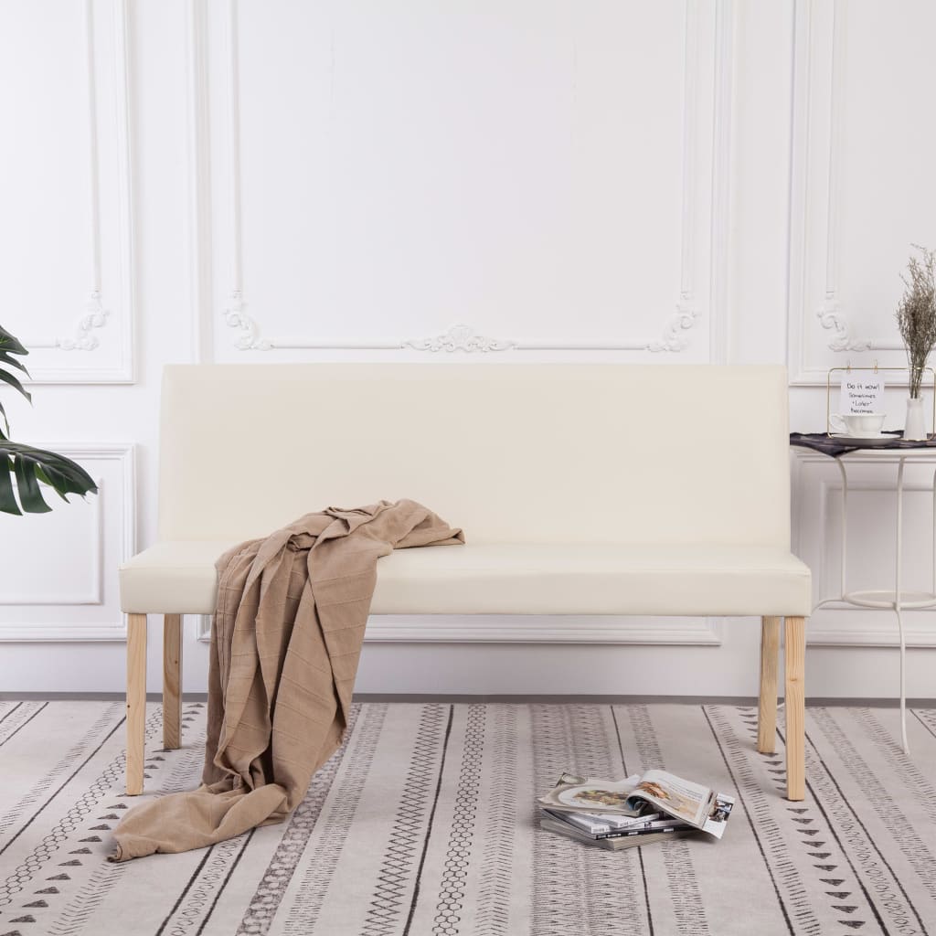 vidaXL Bench 139.5 cm faux leather dark brown
