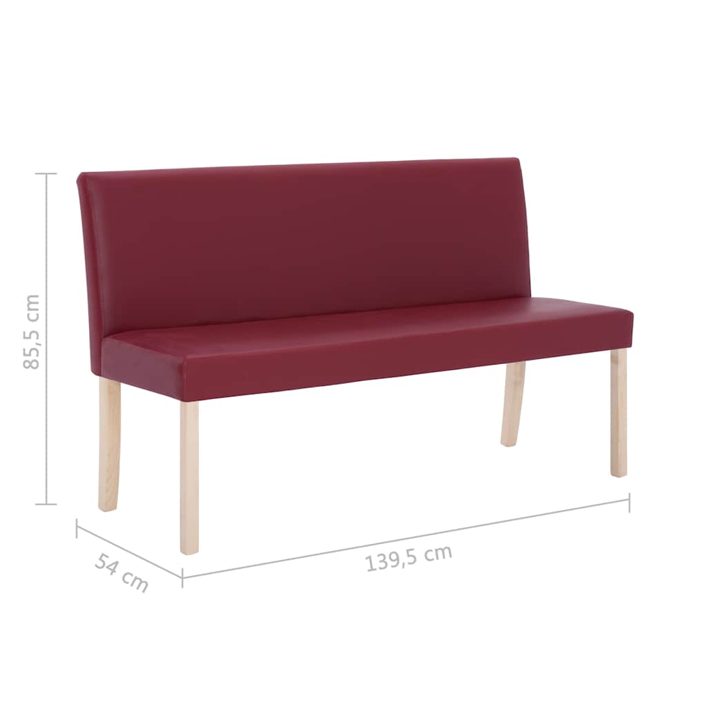 vidaXL Bench 139.5 cm faux leather dark brown