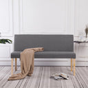 vidaXL Bankje 139,5 cm polyester donkergrijs