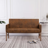 vidaXL Bench 139.5 cm faux suede brown
