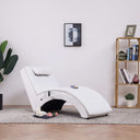 vidaXL Massage chaise longue met kussen kunstleer zwart