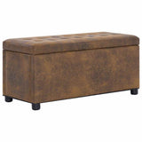 vidaXL Storage Ottoman 87.5 cm Faux Suede Brown