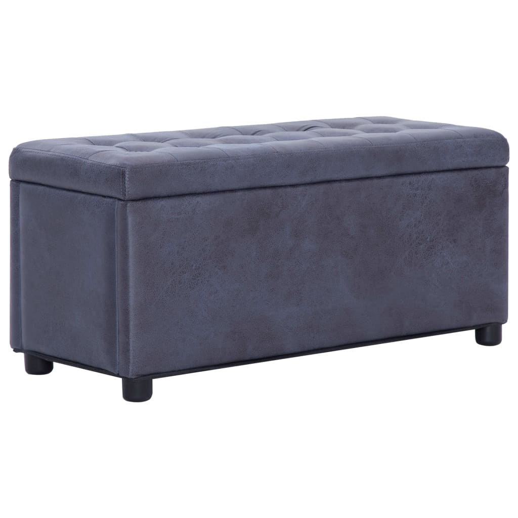 vidaXL Storage Ottoman 87.5 cm Faux Suede Brown