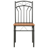 vidaXL 7-delige Eethoek MDF en staal bruin
