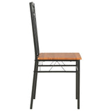 vidaXL 7-delige Eethoek MDF en staal bruin