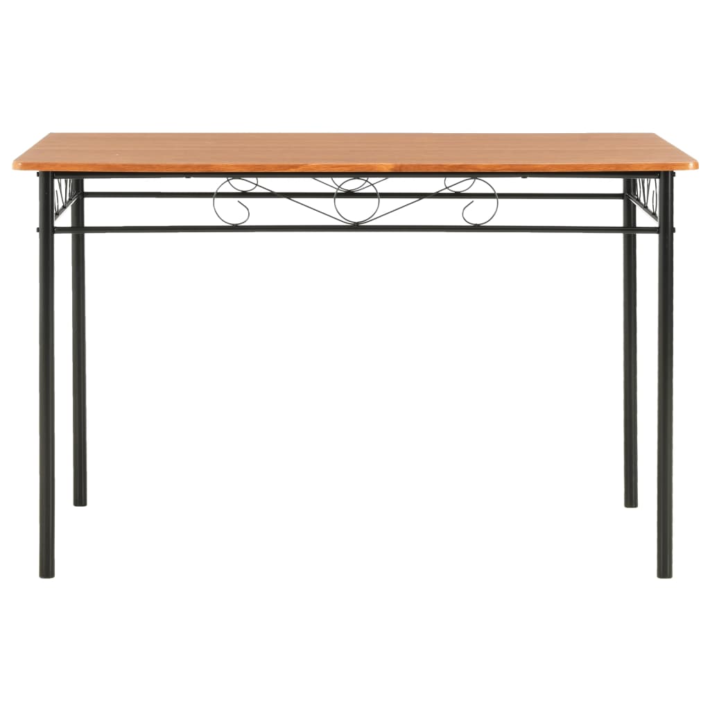 vidaXL 7-delige Eethoek MDF en staal bruin