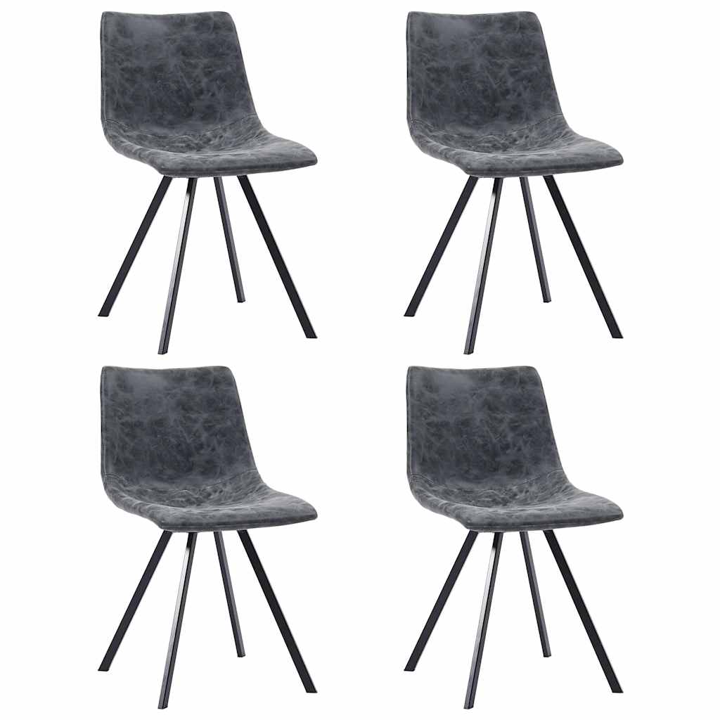 vidaXL Eetkamerstoelen 4 st kunstleer zwart