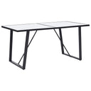 vidaXL Dining Table 160x80x75 cm Tempered Glass White