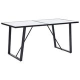 vidaXL Dining Table 160x80x75 cm Tempered Glass White