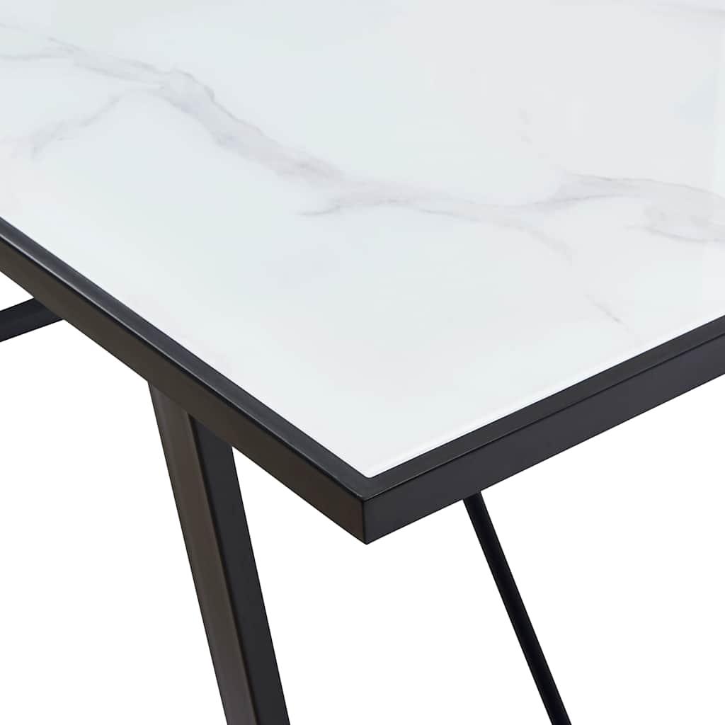 vidaXL Dining Table 160x80x75 cm Tempered Glass White