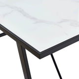 vidaXL Dining Table 160x80x75 cm Tempered Glass White