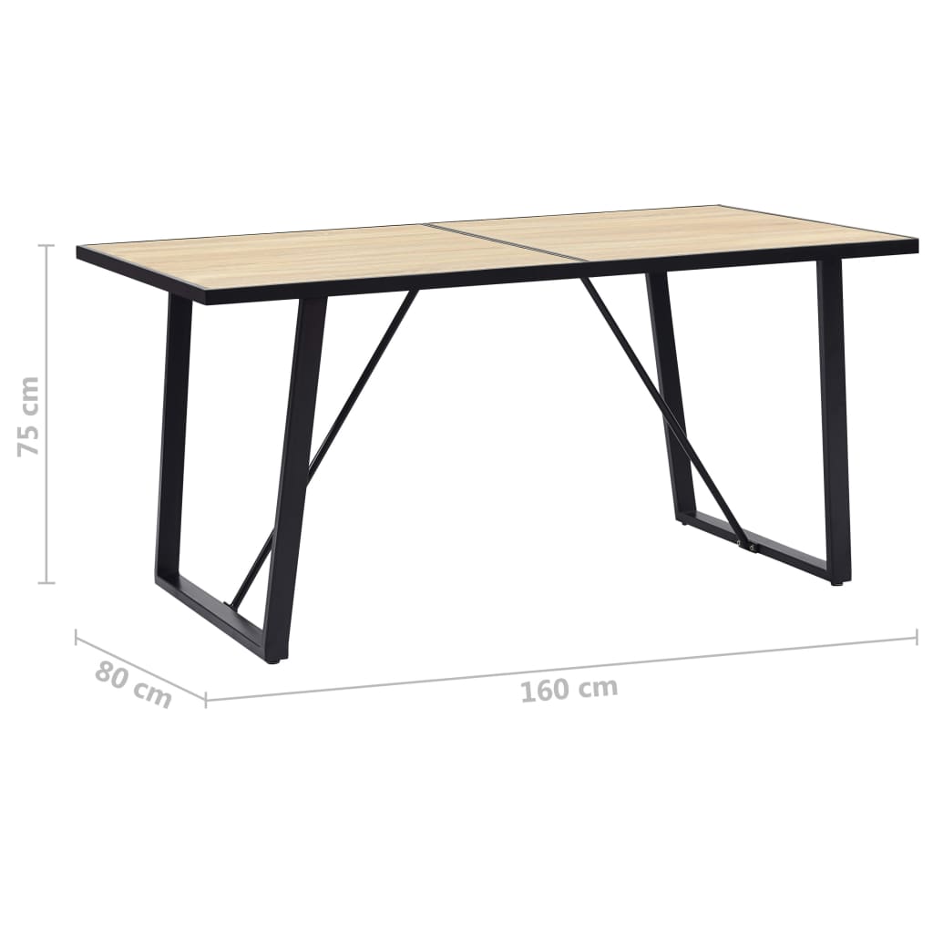 vidaXL Eettafel 120x60x75 cm MDF eikenkleurig