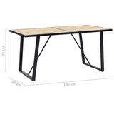 vidaXL Eettafel 120x60x75 cm MDF eikenkleurig