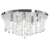 vidaXL Plafondlamp avec cristal kralen rond 4xG9 couleur argentée