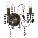 vidaXL Wandlamp met kralen 2xE14 antiekwit