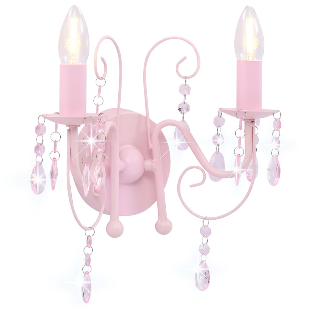 vidaXL Beaded Wall Lamp 2xE14 Antique White