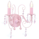 vidaXL Wandlamp met kralen 2xE14 antiekwit