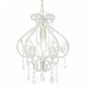 vidaXL Plafondlamp met kralen rond E14 wit