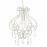 vidaXL Plafondlamp met kralen rond E14 wit