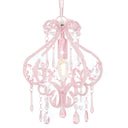 vidaXL Plafondlamp met kralen rond E14 wit