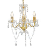 vidaXL Beaded Chandelier Round 3xE14 White