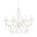 vidaXL Beaded Chandelier 8xE14 white