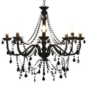 vidaXL Beaded Chandelier 8xE14 white
