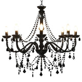 vidaXL Beaded Chandelier 8xE14 white