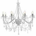 vidaXL Beaded Chandelier 8xE14 white