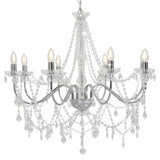 vidaXL Beaded Chandelier 8xE14 white