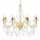 vidaXL Beaded Chandelier 8xE14 white