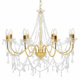 vidaXL Beaded Chandelier 8xE14 white