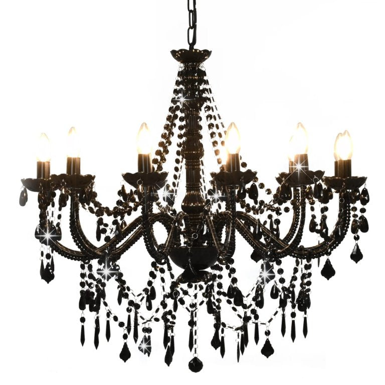 vidaXL Beaded Chandelier 12xE14 white