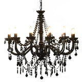 vidaXL Beaded Chandelier 12xE14 white