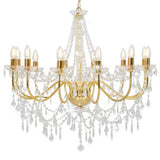 vidaXL Beaded Chandelier 12xE14 white