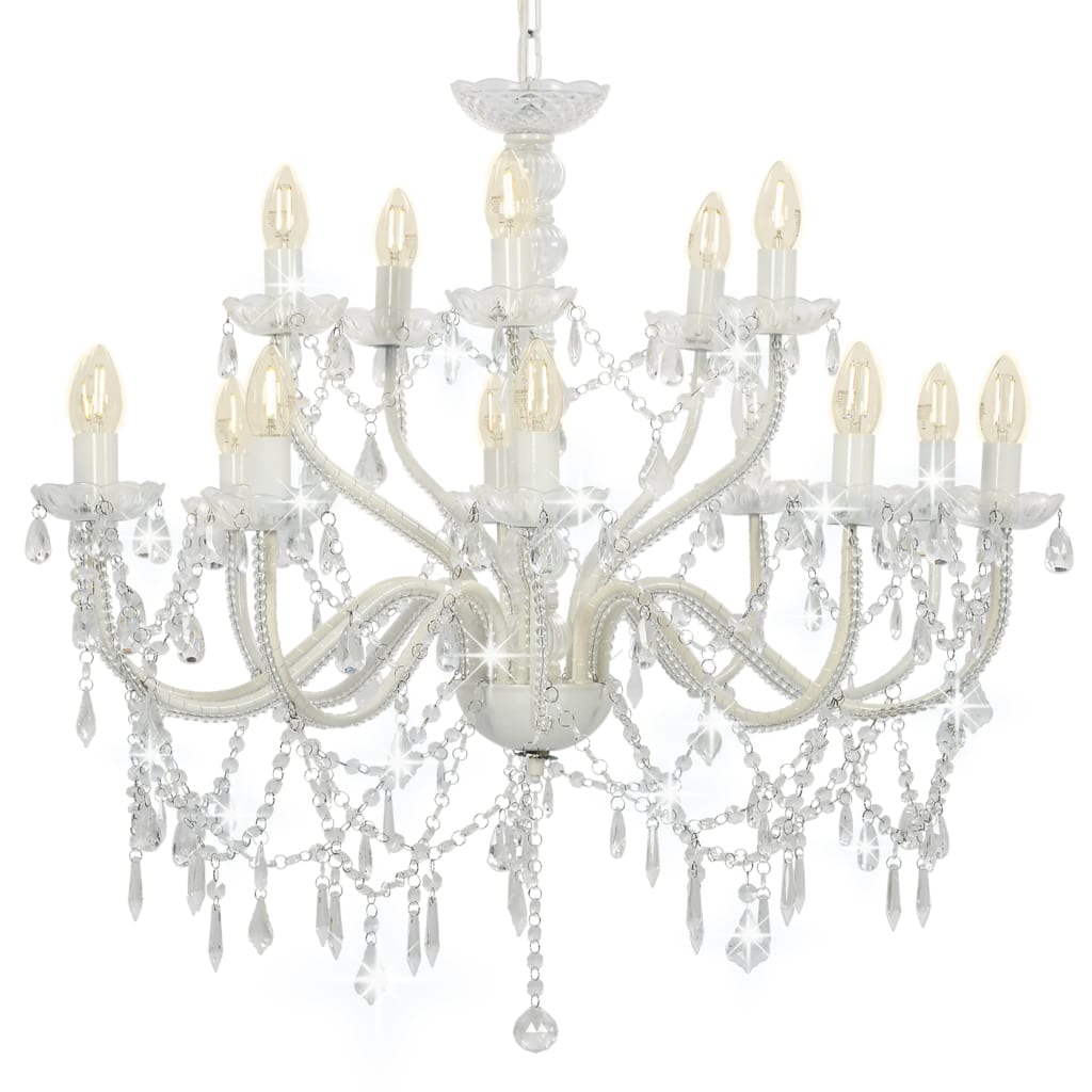 vidaXL 2-tier Chandelier 15xE14 White