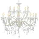 vidaXL 2-tier Chandelier 15xE14 White