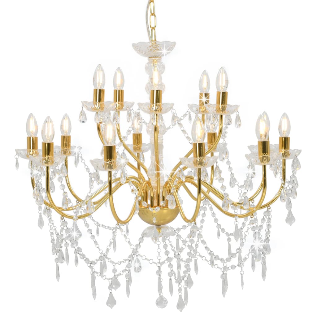 vidaXL 2-tier Chandelier 15xE14 White