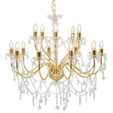 vidaXL 2-tier Chandelier 15xE14 White